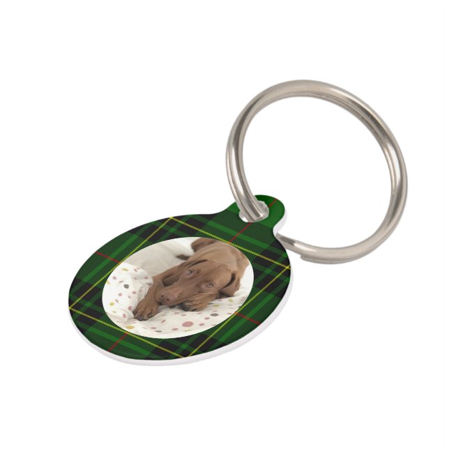 Customise Forbes Tartan Green Dog Pet Tag (Side)