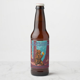Customise Fun Your Text Home Brewed Grizzly Beer Bottle Label