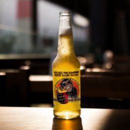 Customise Funny Beer Pong Champs Chimpanzee Beer Bottle Label