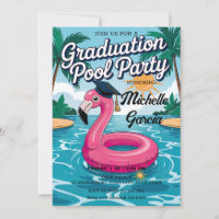 Customise Funny Flamingo Graduation Cap Pool Party