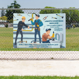 Customise Funny Handyman Business Advertising Banner