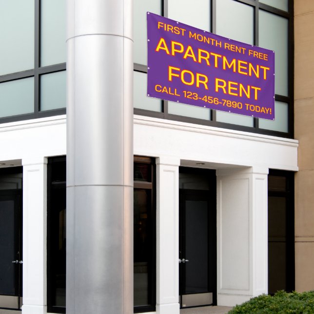 Customise Generic Apartment For Rent Lease Large  Banner (Outside Building)