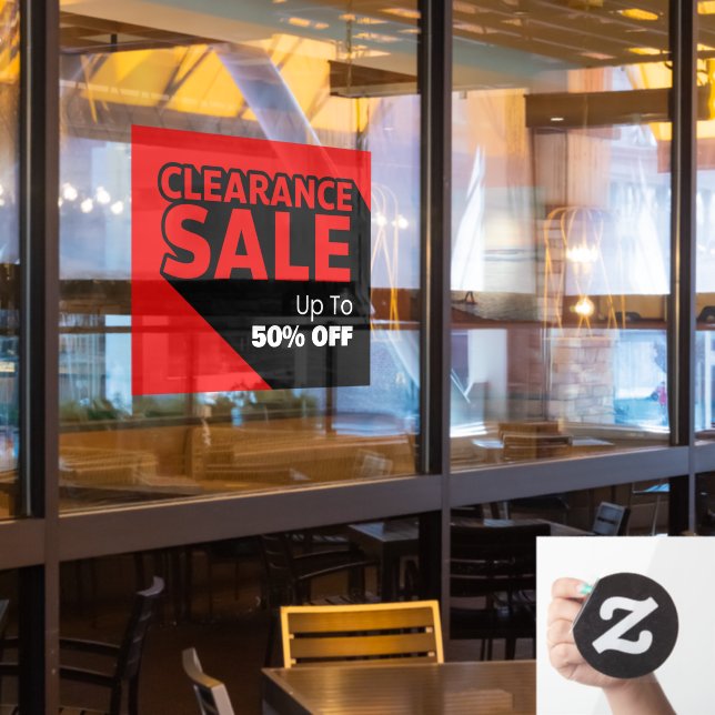 Customise Generic Clearance Sale Up To Percent Off (Restaurant Window)