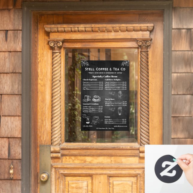 Customise Generic Coffee Menu Price Chalkboard  (Home Door)