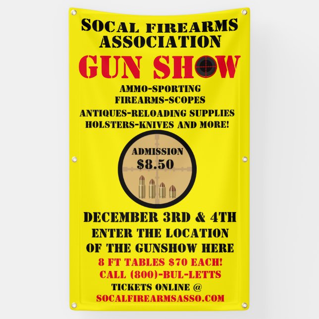 Customise Generic Gun Show Event Detailed  Banner (Vertical)