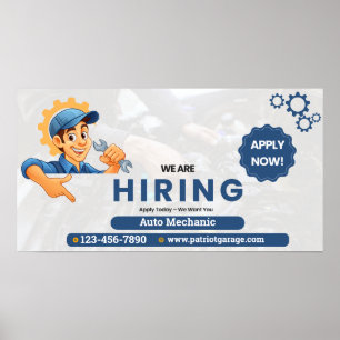 Customise Generic Now Hiring Auto Mechanic  Poster