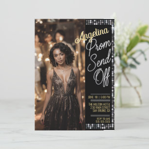 Customise Glamourous Photo Prom Send Off Graduatio Invitation