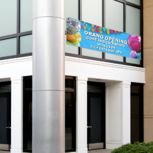 Customise Grand Opening  Balloons Bunting Business Banner