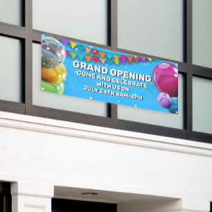 Customise Grand Opening  Balloons Bunting Business Banner