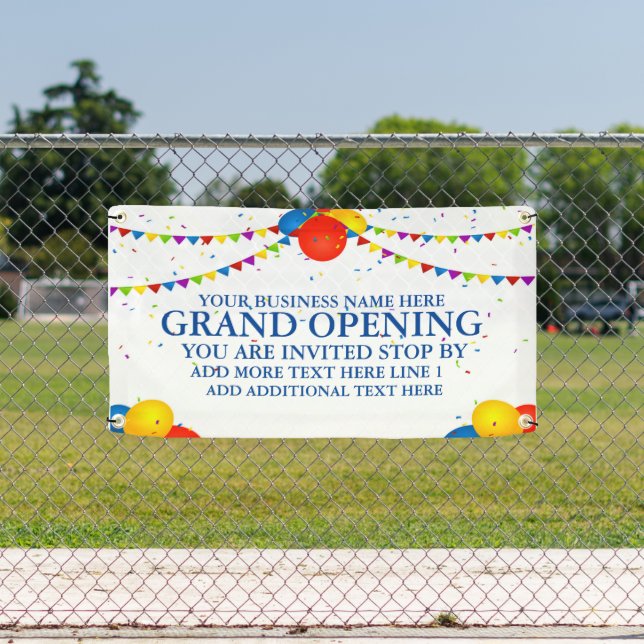 Customise Grand Opening Balloons Re-Opening  Banner (Insitu)