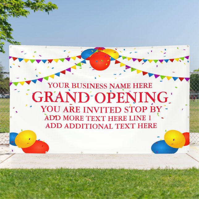 Customise Grand Opening Balloons Re-Opening Banner (Outside)