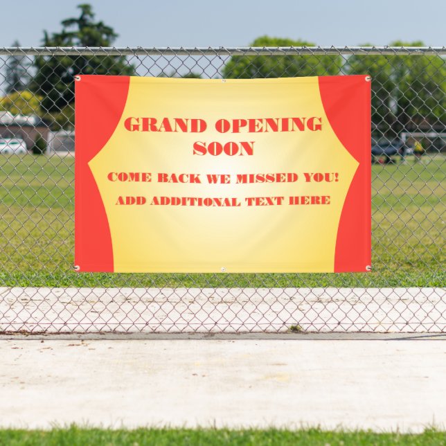 Customise Grand Opening Re-Opening Soon Business  Banner (Insitu)