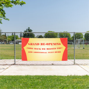 Customise Grand Opening Re-Opening Soon Business Banner