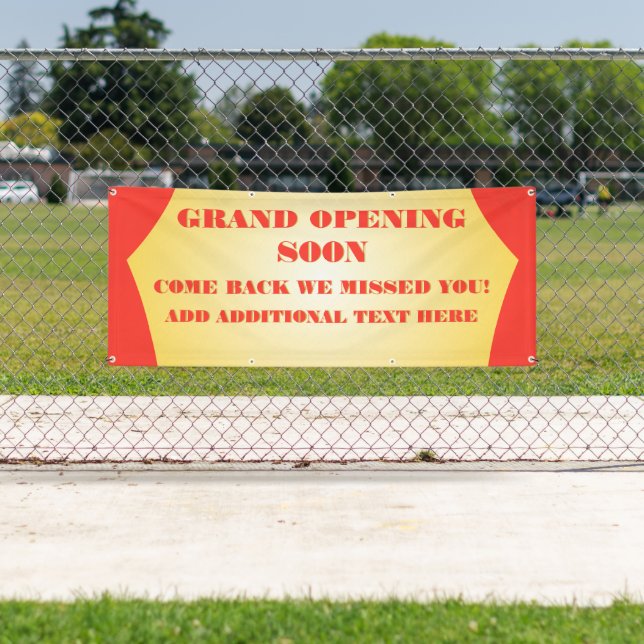 Customise Grand Opening Re-Opening Soon Business  Banner (Insitu)