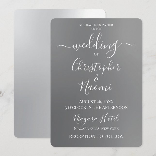 Customise - Grey Fade Invitation (Front/Back)