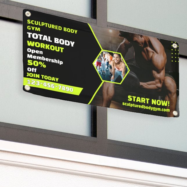 Customise Gym Workout Generic Membership Drive Pro Banner (Outside Building)