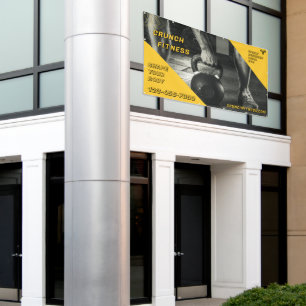 Customise Gym Workout Yellow Black Weight Image Banner
