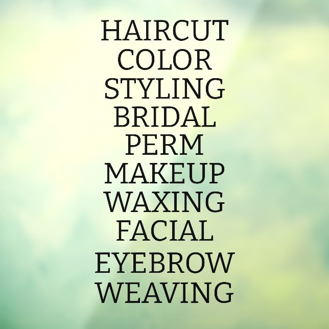 Customise Hair Salon Spa List Of Services Large (Sheet 3)