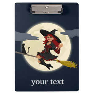 Customise Halloween Witch Design Clipboard