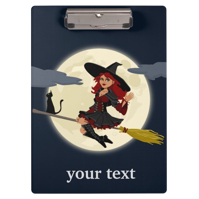 Customise Halloween Witch Design Clipboard (Front)