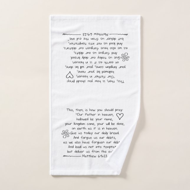 Customise Handwriting Bible Verse The Lords Prayer Hand Towel (Hand Towel)