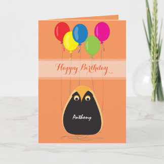 Customise Happy Birthday with a Lucky Owl Card