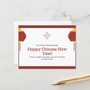Customise Happy Chinese New Year Design Postcard