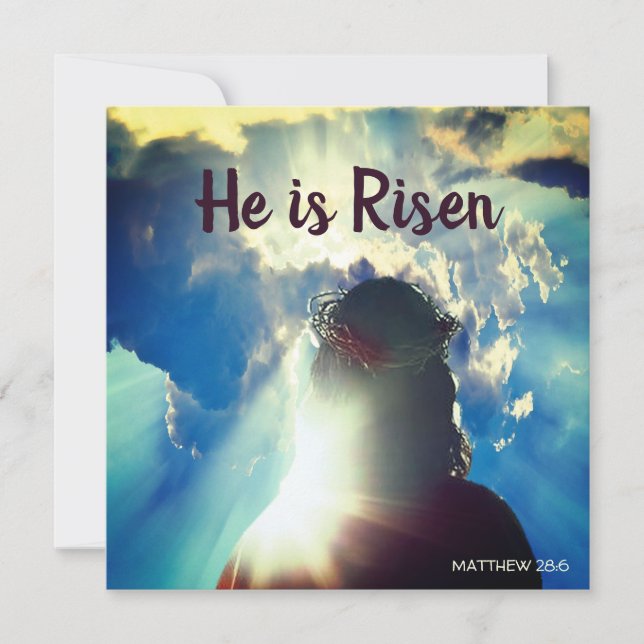 Customise HE IS RISEN Religious Easter Greetings  Holiday Card (Front)