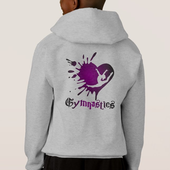 Customise Heart Splat Gymnastics Shirt Hoodie (Back)