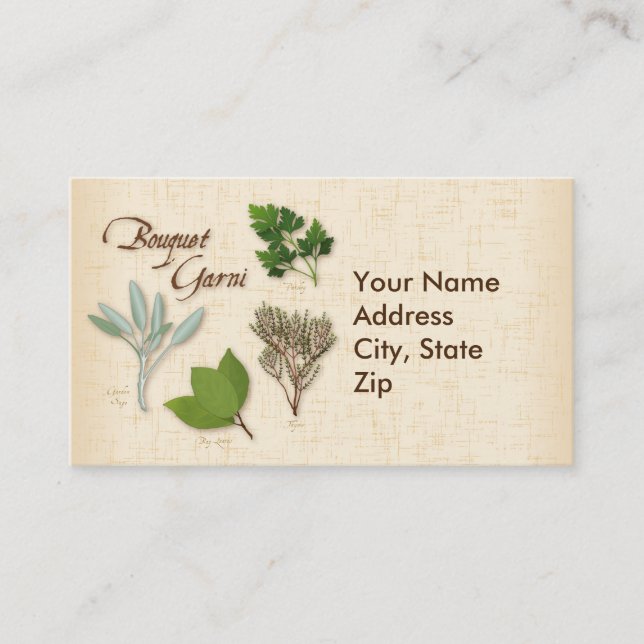 Customise Herb Bouquet Business Card (Front)