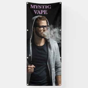 Customise Hipster Man Vaping Vape Shop Business  Banner