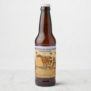 Customise His First Lesson 1903 by F Remington Beer Bottle Label