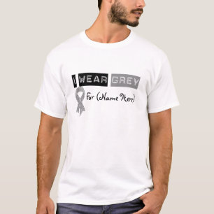 Customise I Wear Grey Ribbon Brain Cancer T-Shirt