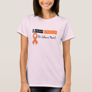 Customise I Wear Orange Ribbon Kidney Cancer T-Shirt