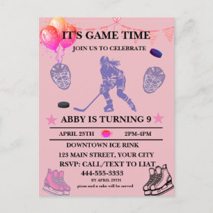 Customise Ice Hockey Birthday Theme  Postcard