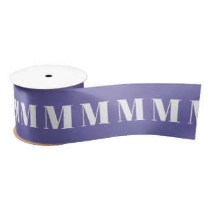 Customise Initial letter Periwinkle White Satin Ribbon