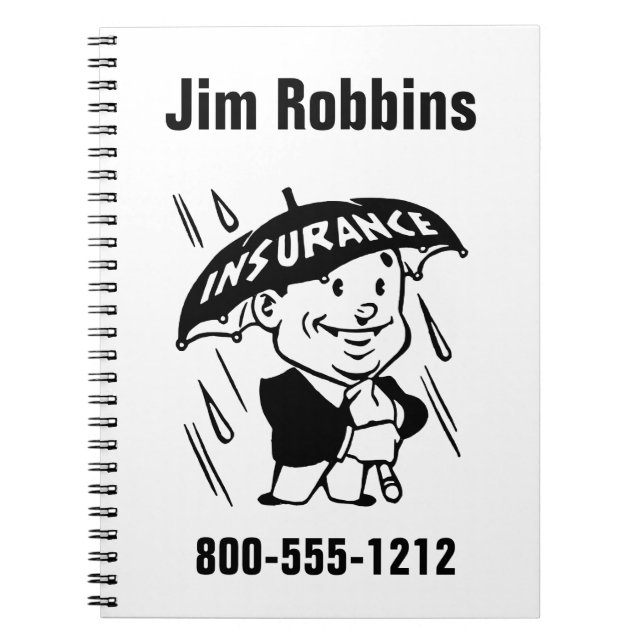 Customise Insurance Agent or Agency 2 Side Spiral Notebook (Front)