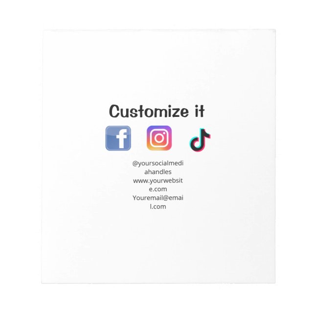 Customise it add social media website email text m notepad (Front)