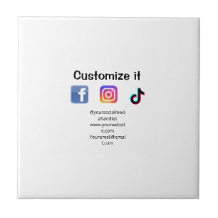 Customise it add social media website email text m tile