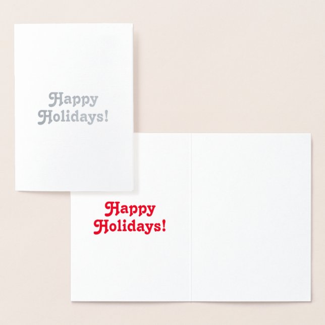 Customise it, Happy Holidays, red - silver or gold Foil Card (Display)