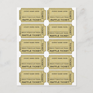 Customise It! Raffle Tickets Postcard