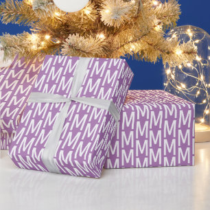 Customise it w/Initial, White Letter lavender Wrapping Paper