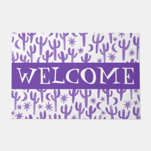 Customise it! WELCOME Night Desert Saguaro Cactus Doormat