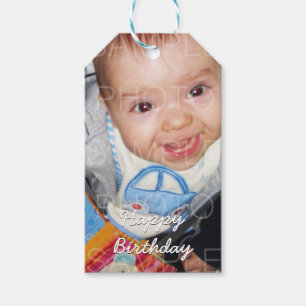 Customise it with Your photo Happy Birthday Gift Tags