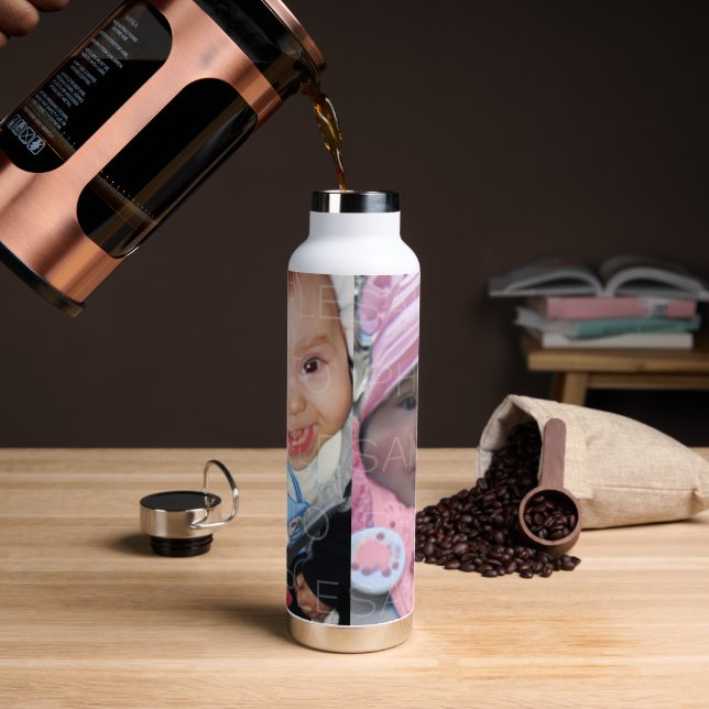 Customise it with Your two photos collage Water Bottle (Coffee)
