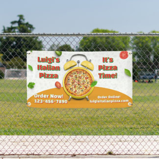 Customise Italian Pizza Shop Business Pizza Time Banner
