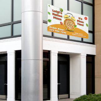 Customise Italian Pizza Shop Business Pizza Time Banner
