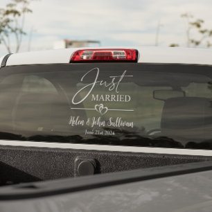 Customise Just Married Two Joined Hearts Date 
