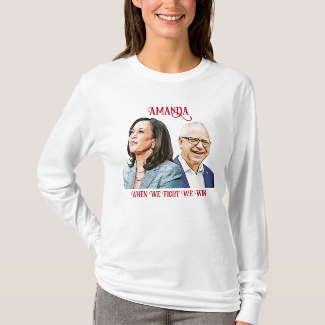 Customise Kamala Harris Tim Walz 2024  T-Shirt (Front)