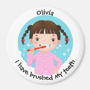 Customise Kids Magnet - I have brushed my teeth
